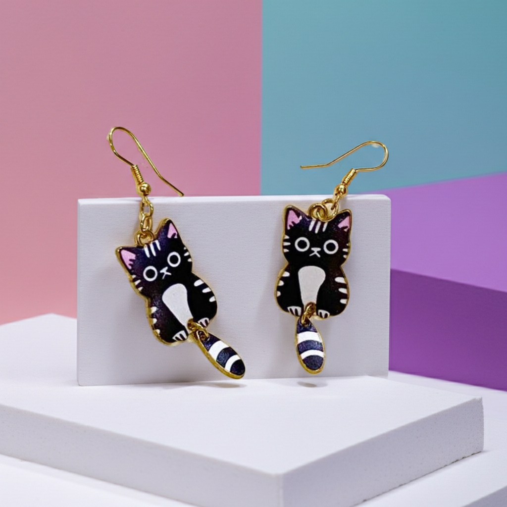 Black Kitty Earrings
