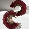 Burgundy Bloom Hoops