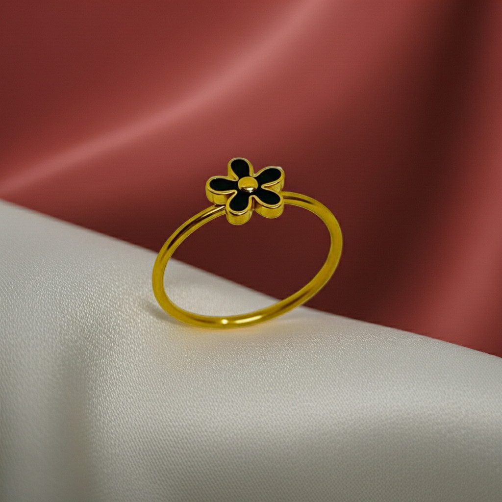 Floral Charm Stainless Steel Ring
