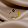 Floral Charm Stainless Steel Ring