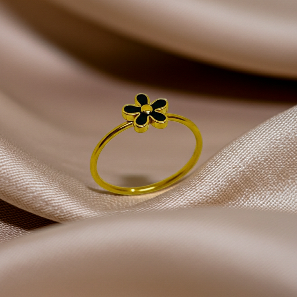 Floral Charm Stainless Steel Ring