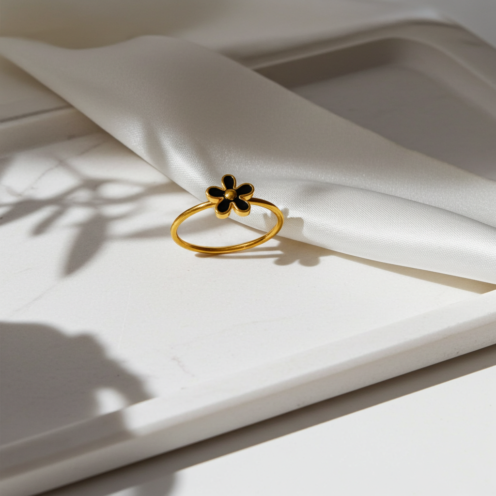 Floral Charm Stainless Steel Ring