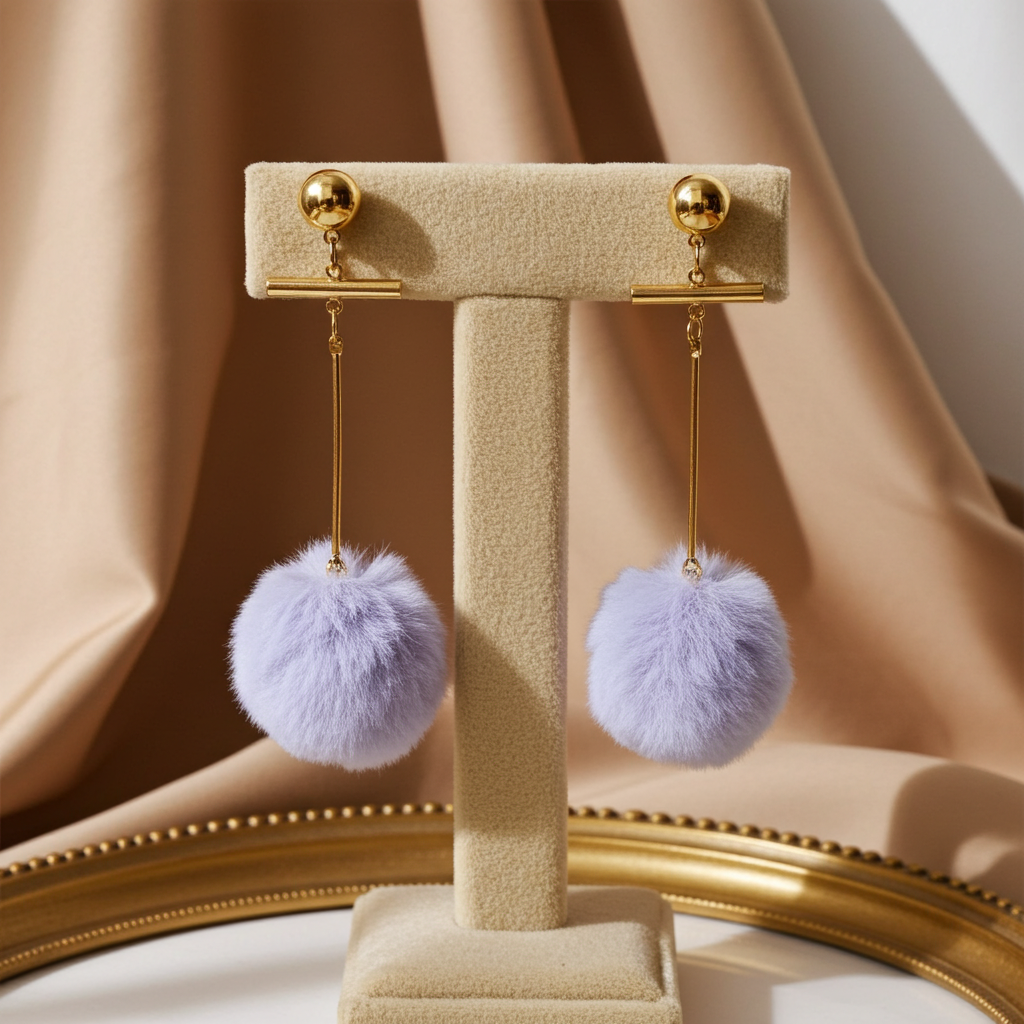 Fur Dangle Earrings