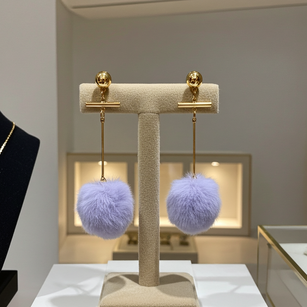 Fur Dangle Earrings