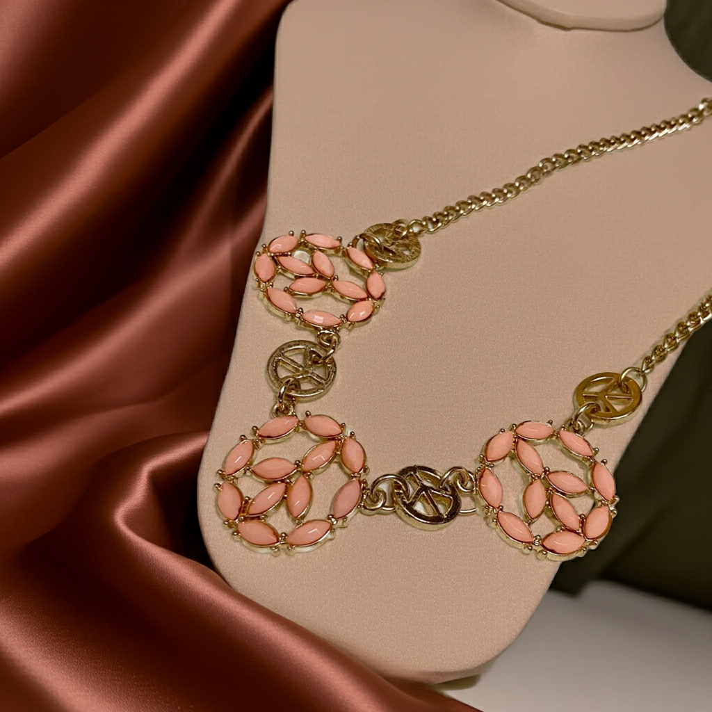 Gem Peach Statement Necklace