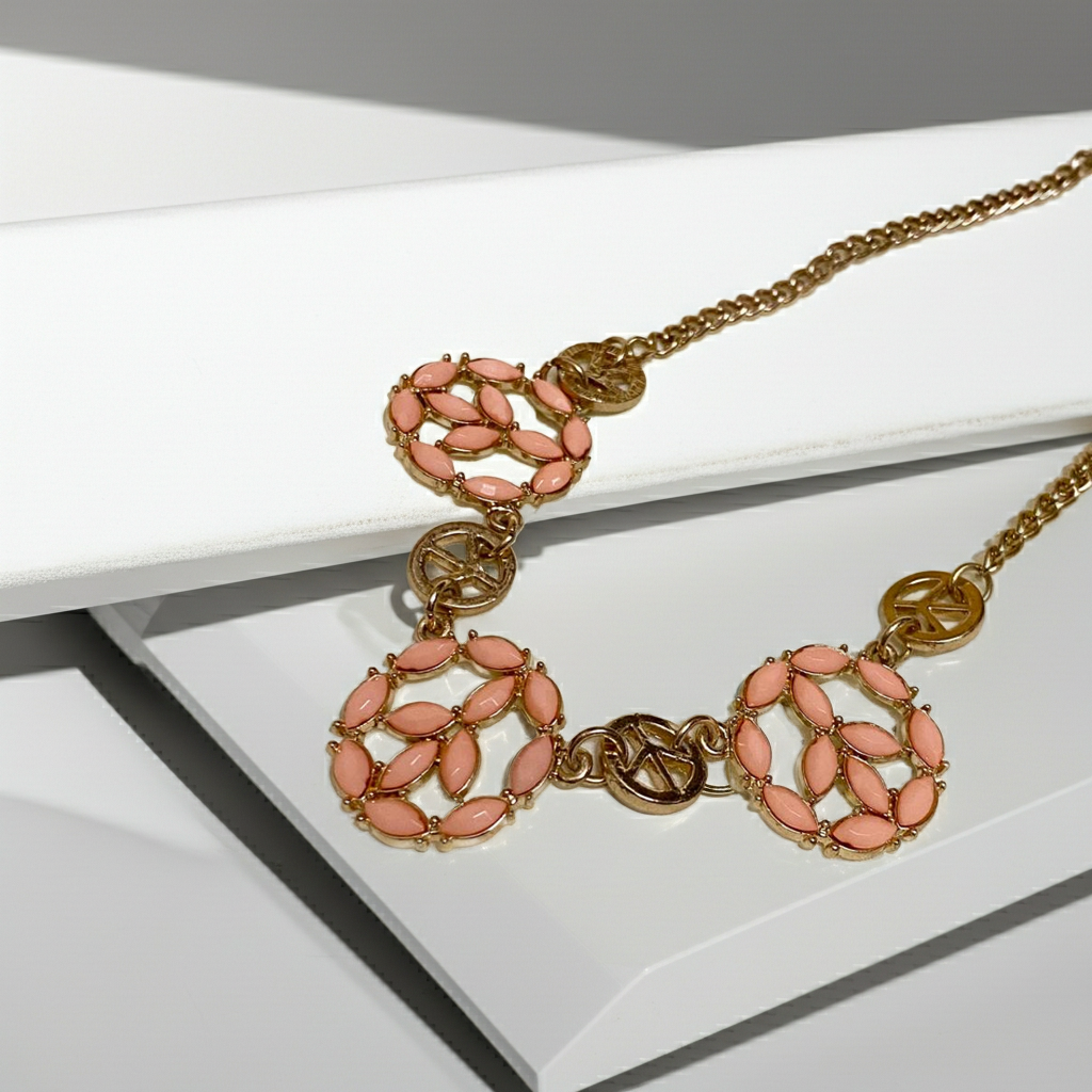 Gem Peach Statement Necklace
