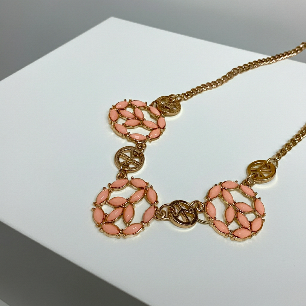 Gem Peach Statement Necklace