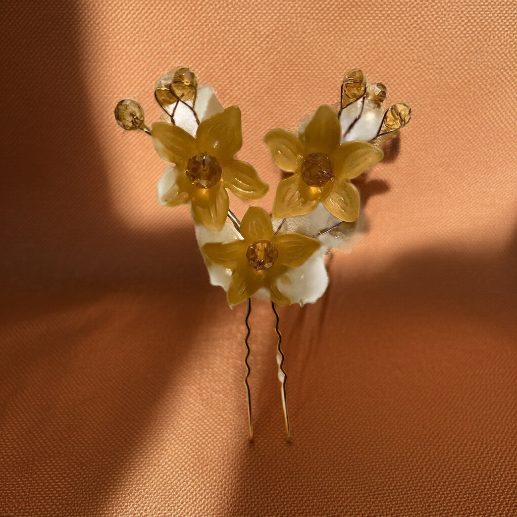 Gold Floral Jora Hair Pin