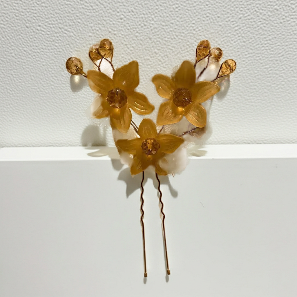 Gold Floral Jora Hair Pin
