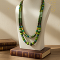 Green Beaded Layered Necklace