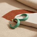 Green Enamel Hoop Earrings
