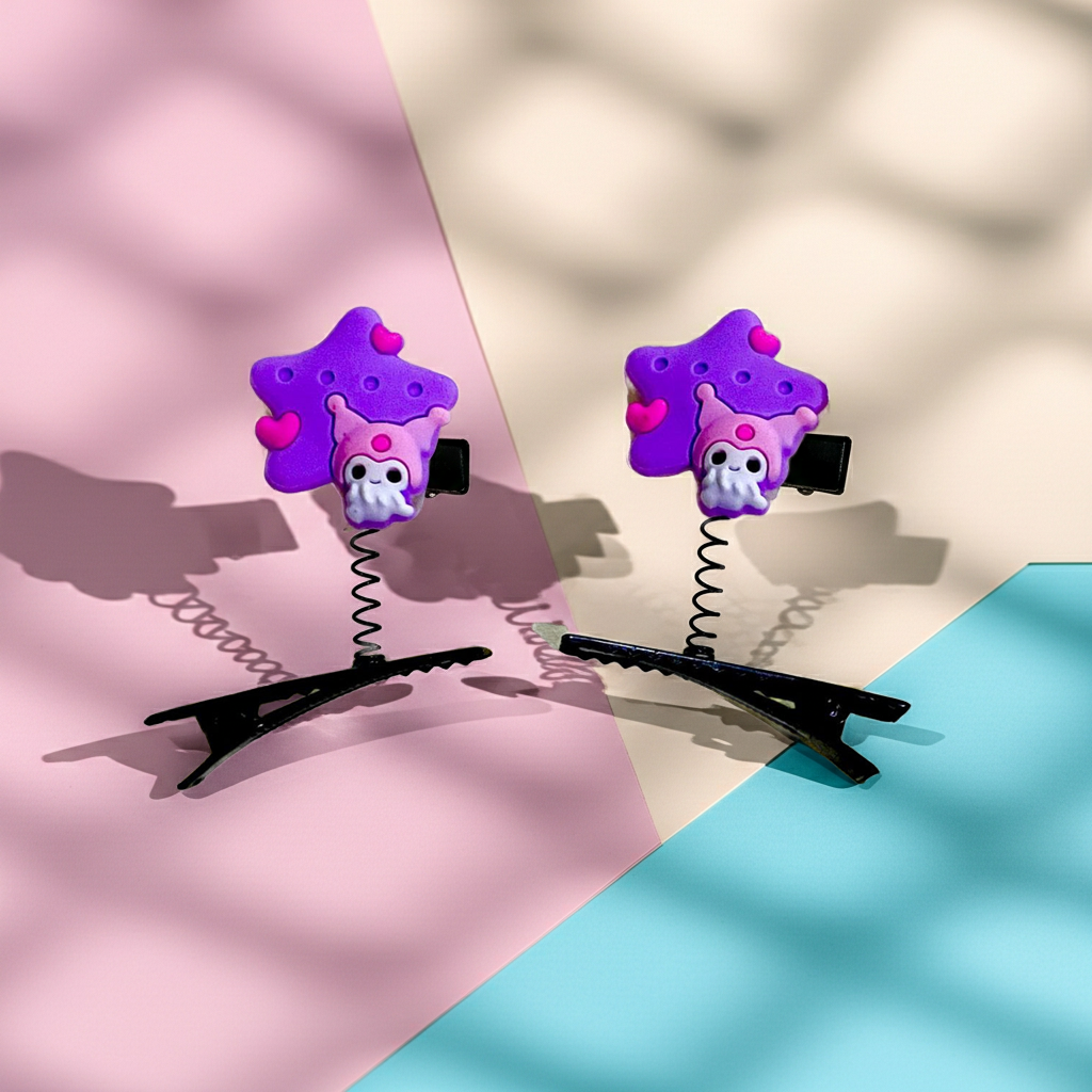 Kuromi Spring Hair Pins