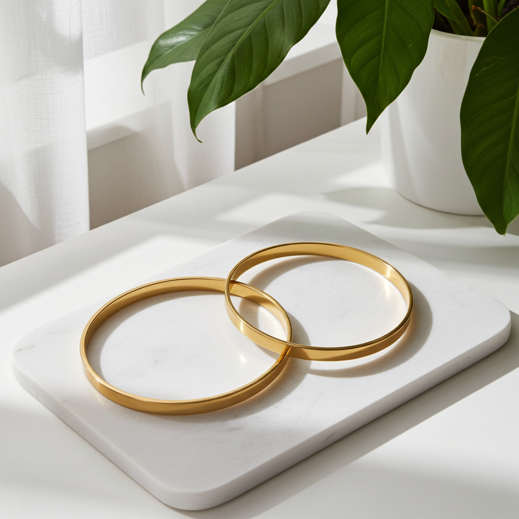 Minimalist Gold Bangles (Premium Quality)