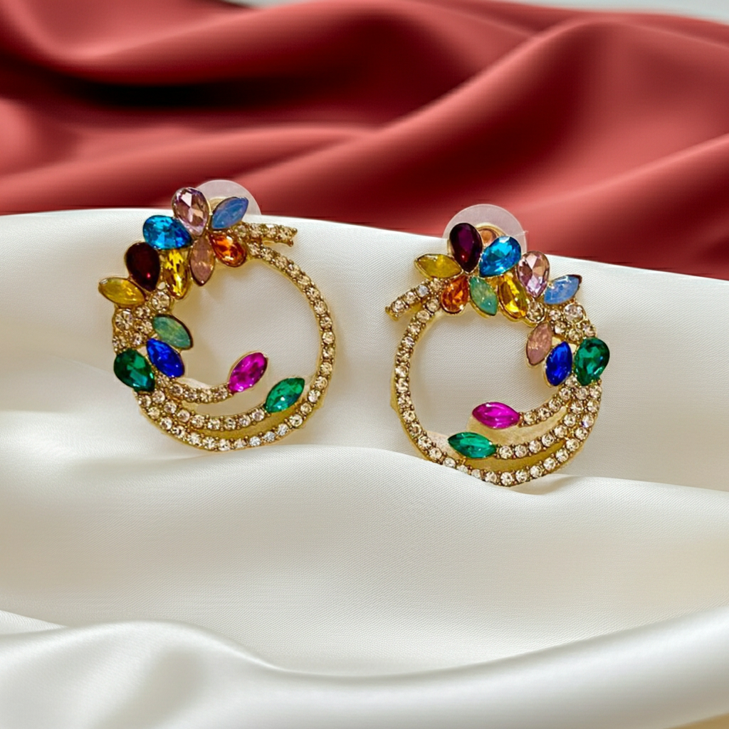 Multi Coloured Floral Earring
