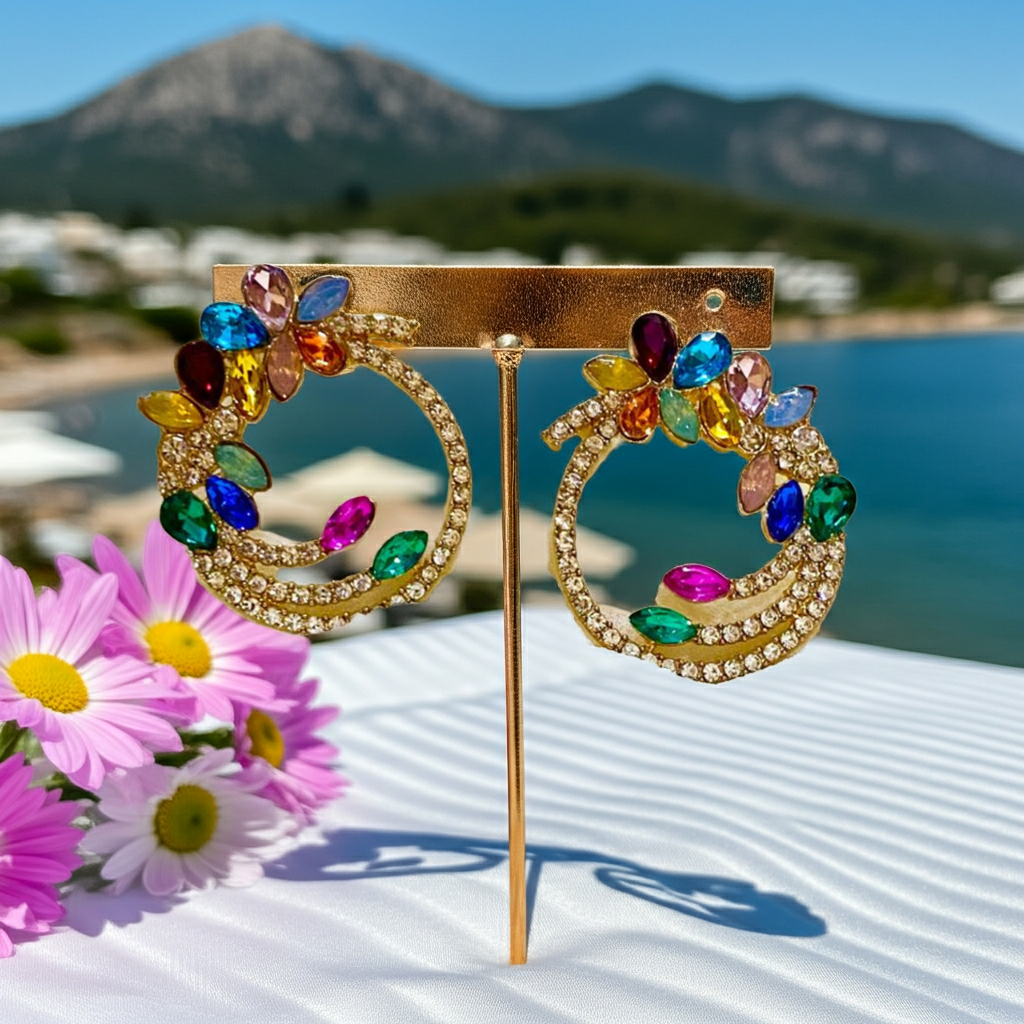 Multi Coloured Floral Earring