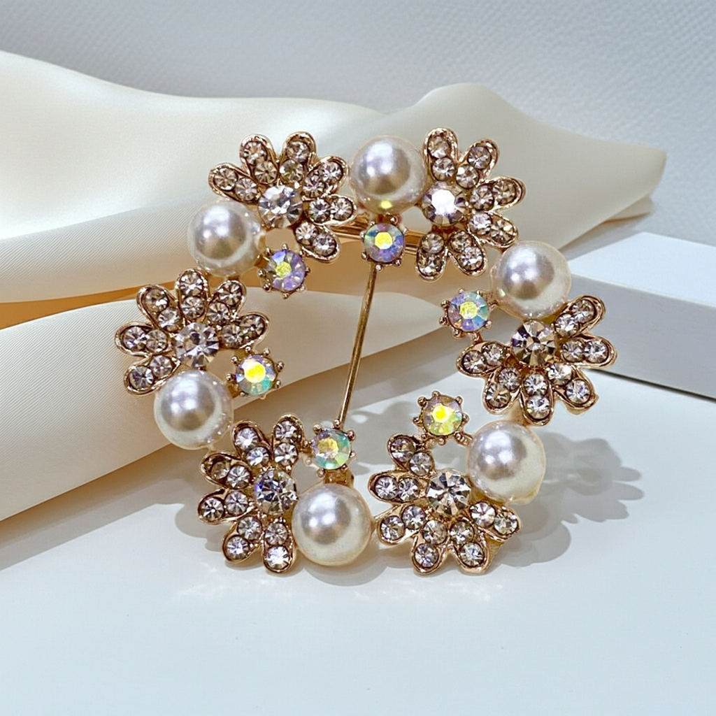 Pearl Wreath Brooch