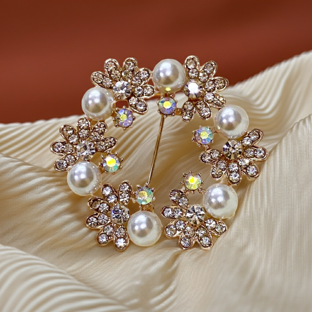 Pearl Wreath Brooch