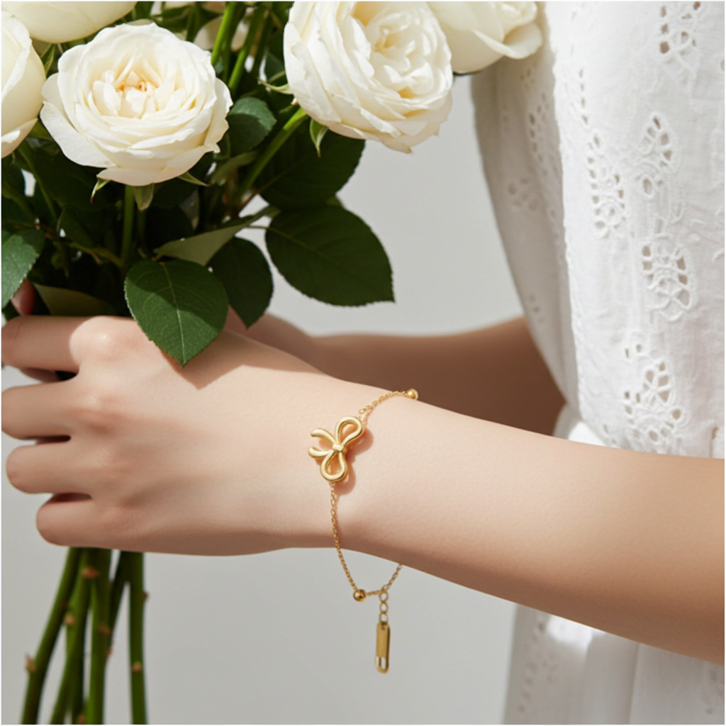 Stainless Steel Bow Bracelet