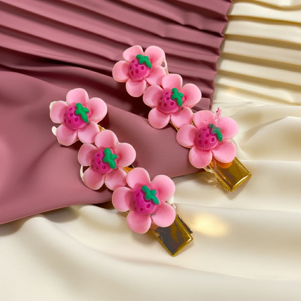 Strawberry Floral Hair Pins