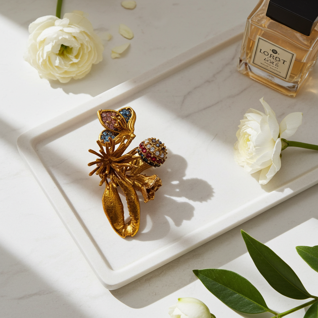 Turkish Style Floral Cocktail Ring