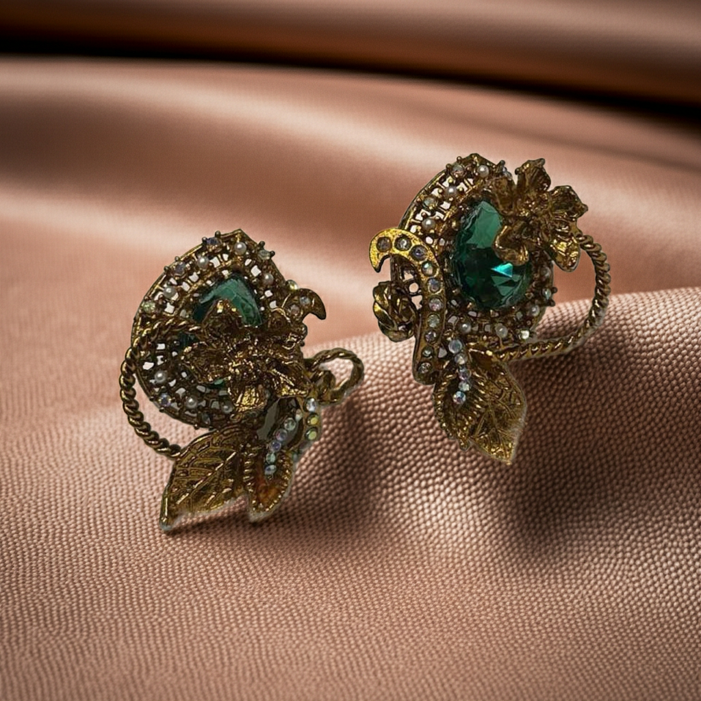 Vintage Turkish Floral Earrings