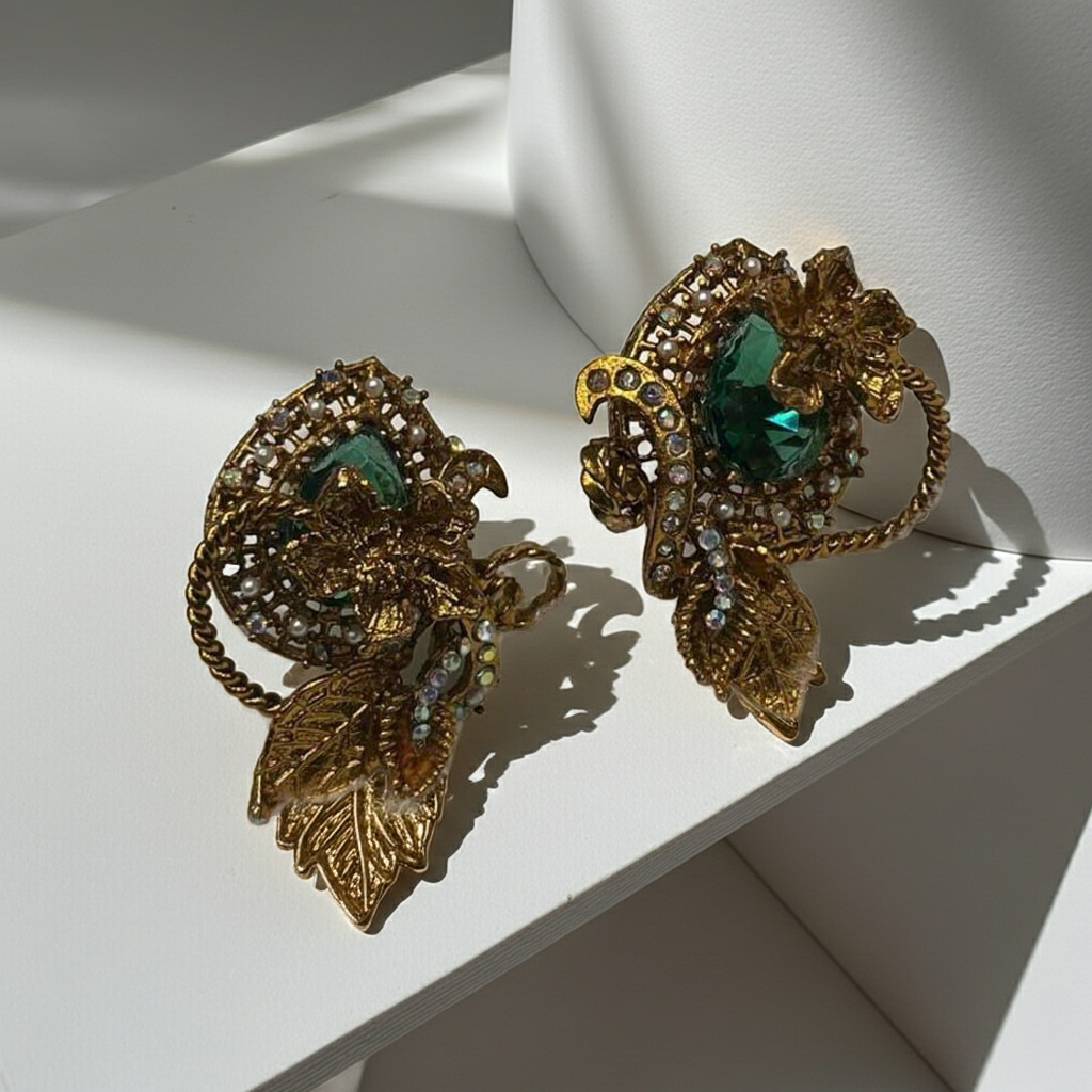 Vintage Turkish Floral Earrings