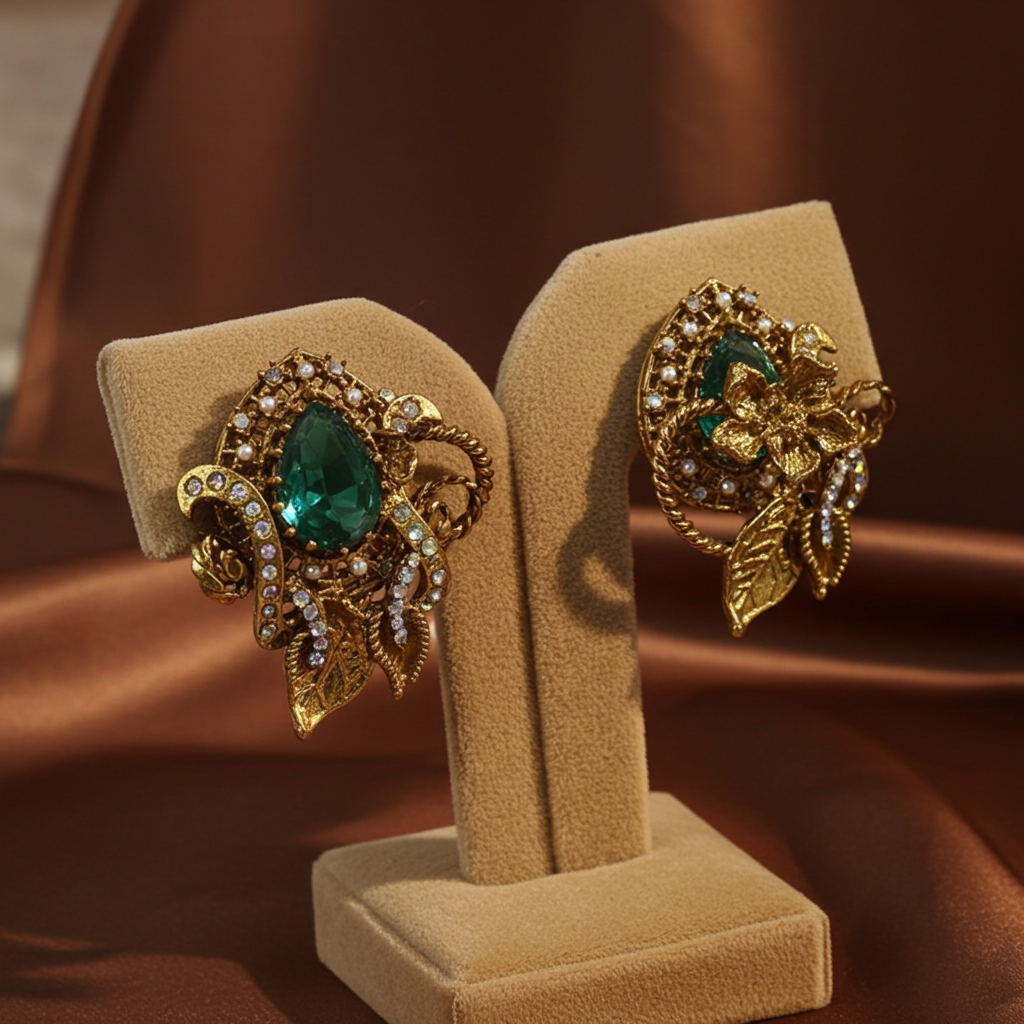 Vintage Turkish Floral Earrings