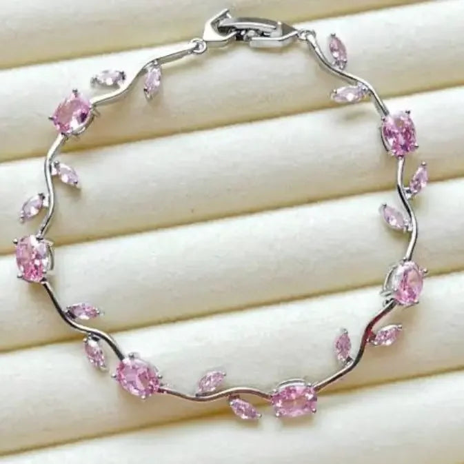 Pink Silver Tulip Bracelet Dreamy Designs