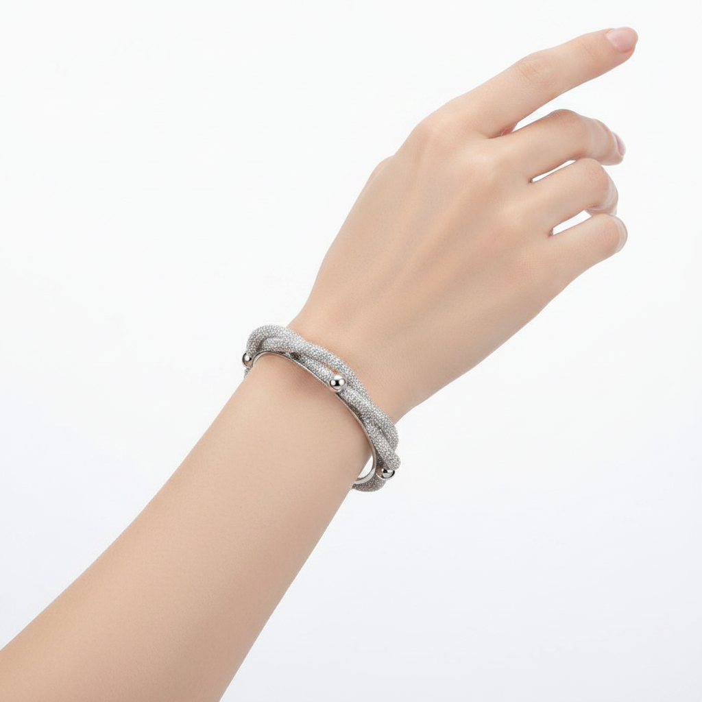 Silver Zircon Handcuff