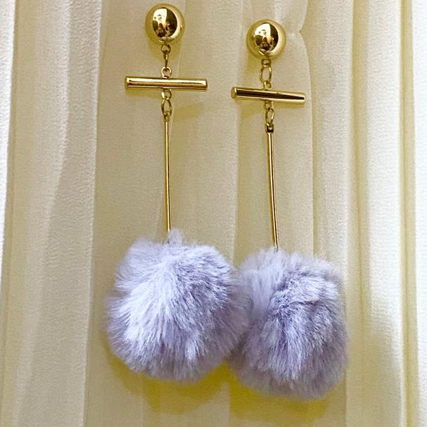 Fur Dangle Earrings Dreamy Designs