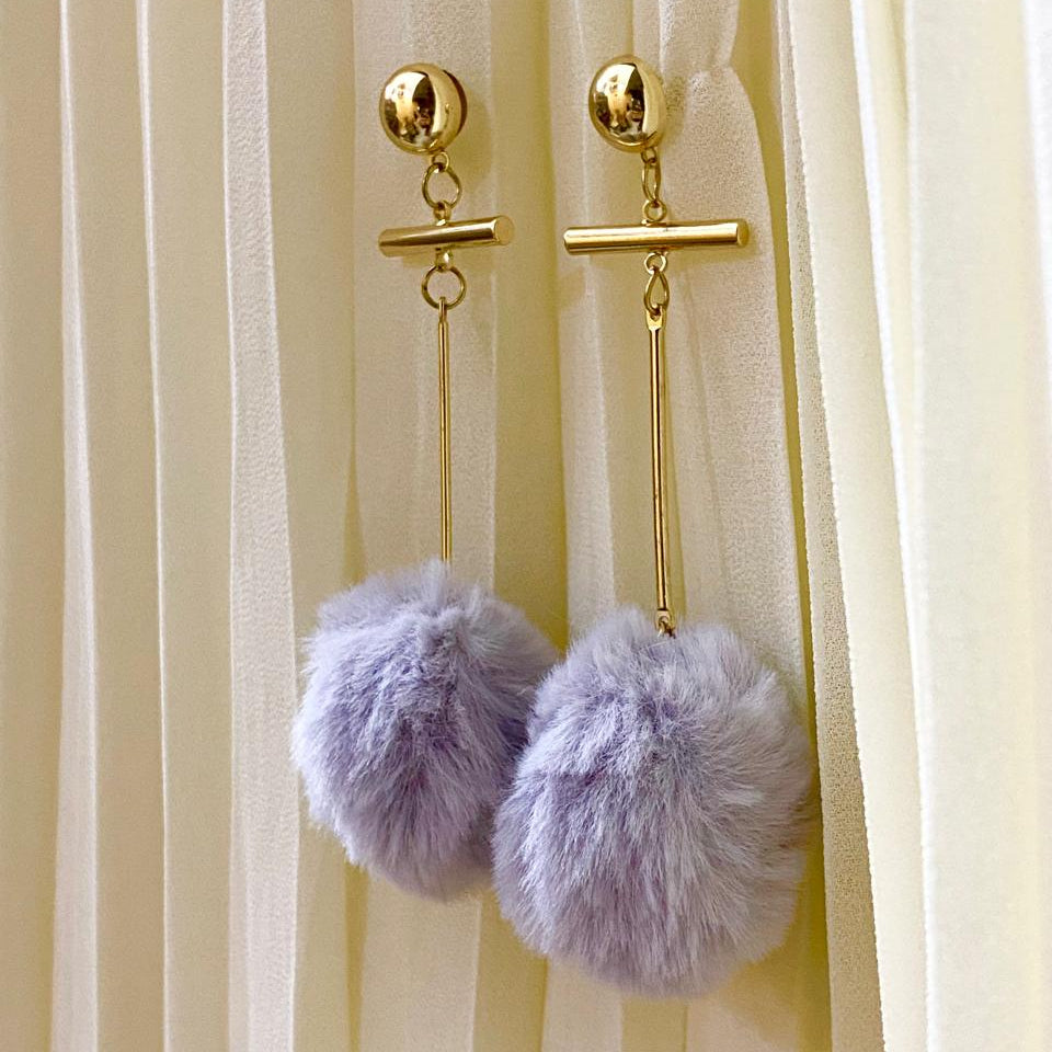 Fur Dangle Earrings Dreamy Designs