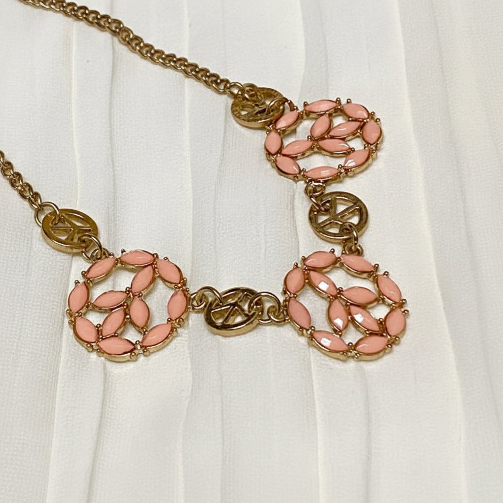 Gem Peach Statement Necklace Dreamy Designs