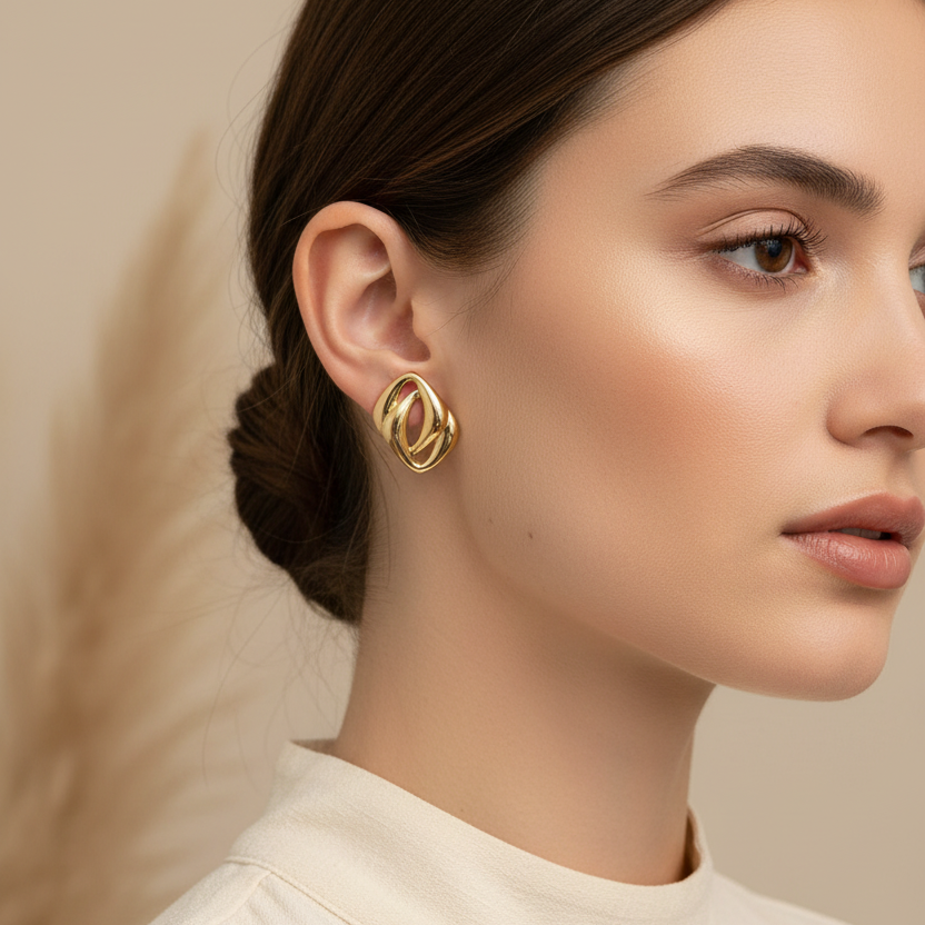 Abstract Geometric Stud Dreamy Designs