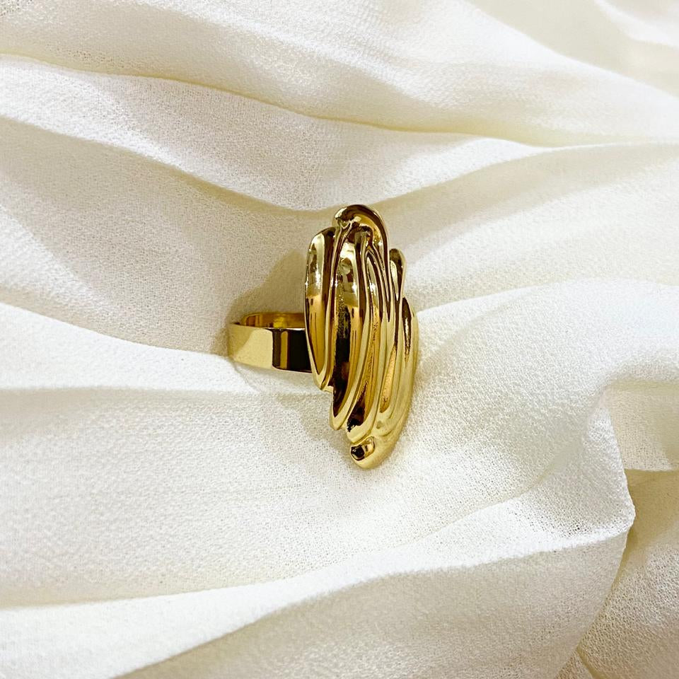 Golden Wave Statement Earrings Dreamy Designs