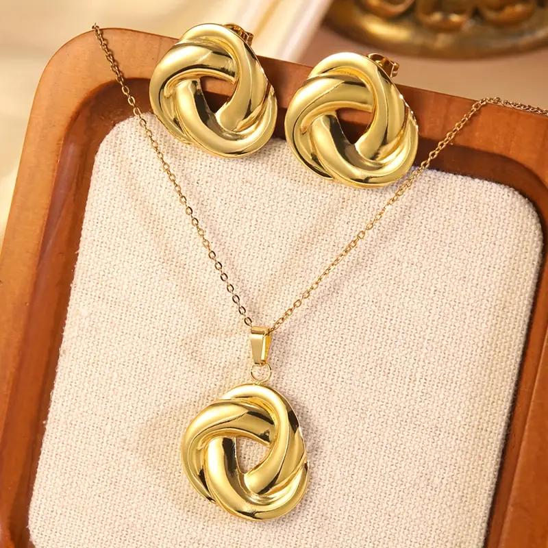 Stainless Steel Woven Necklace Set Dreamy Designs