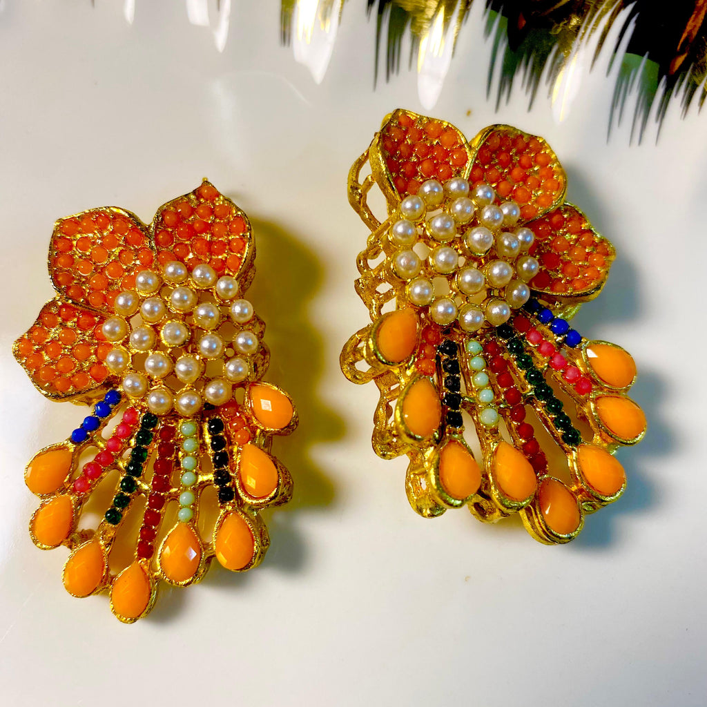Nauratan Earrings (Orange)