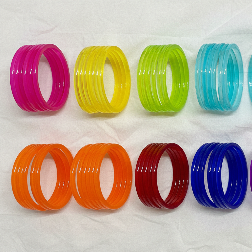 Acrylic Jelly Bangles - All Colors Collage