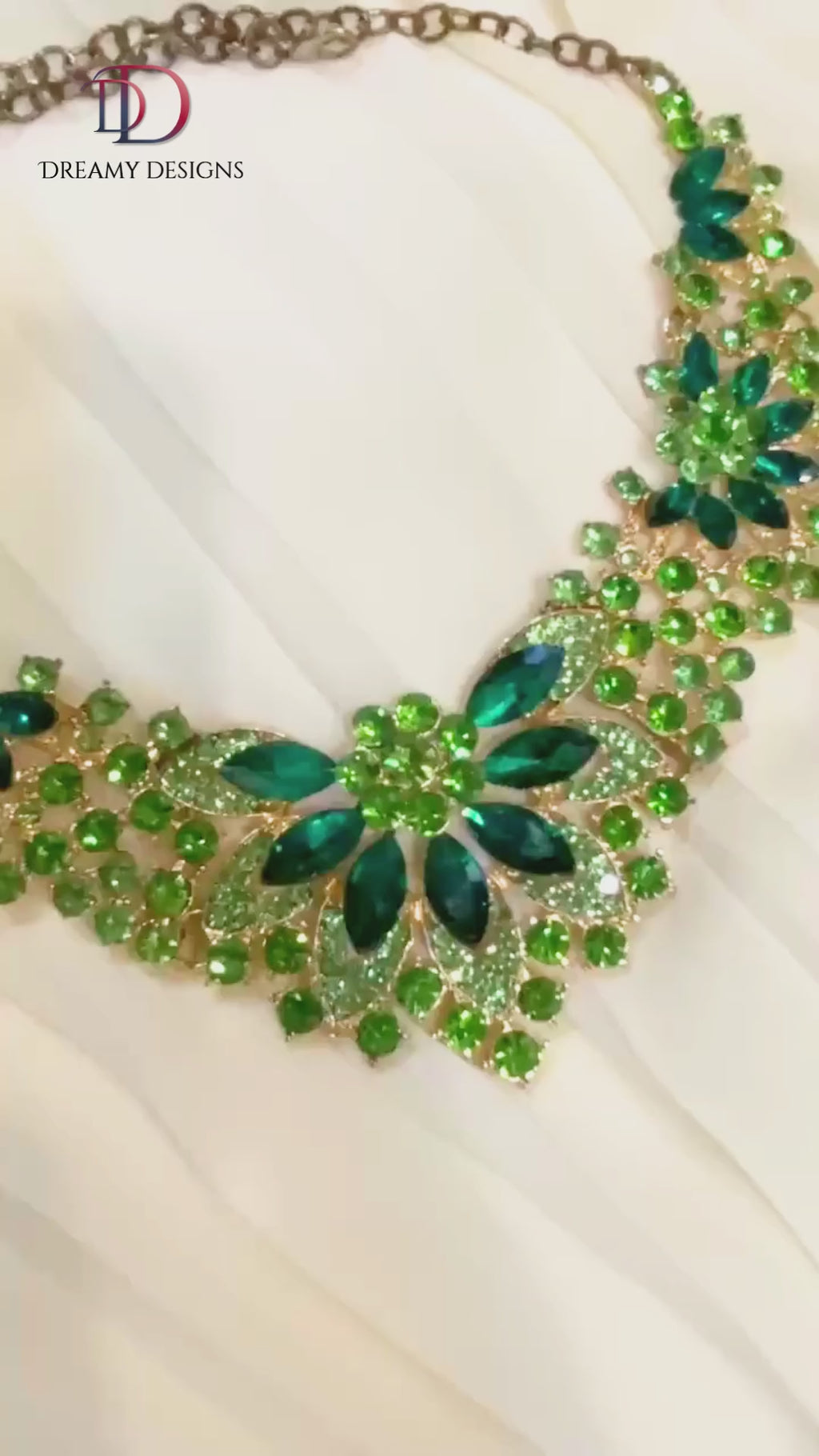 Emerald Rhinestone Statement Set