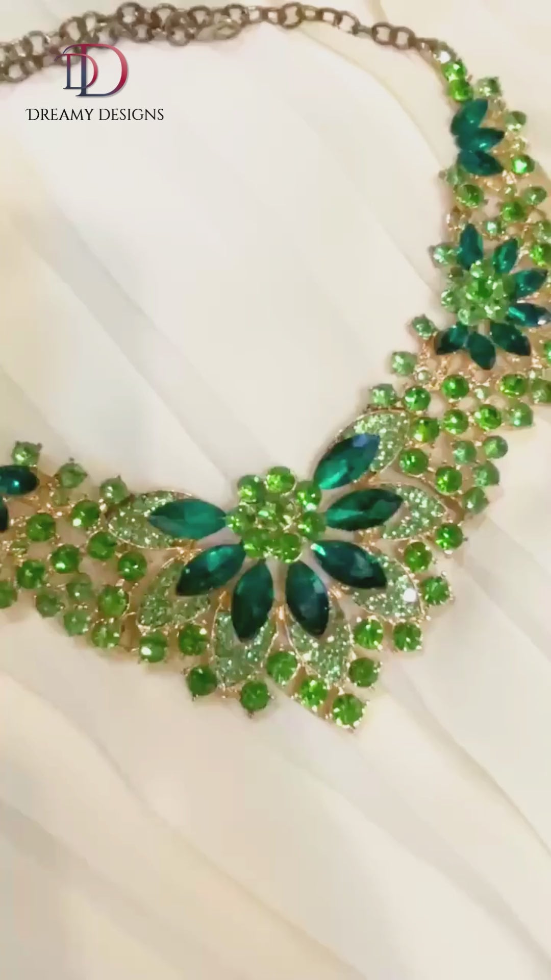 Emerald Rhinestone Statement Set