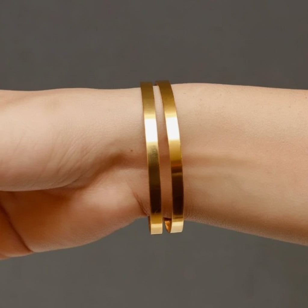 Minimalist Gold Bangles (Premium Quality)